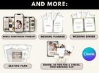 All-in-One Wedding Planner Bundle-Editable Canva Templates (Itinerary, Seating Plan, Cards & More)