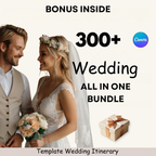 All-in-One Wedding Planner Bundle-Editable Canva Templates (Itinerary, Seating Plan, Cards & More)